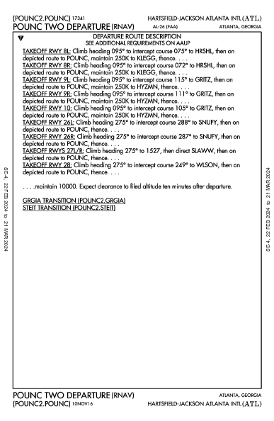 Atlanta Atlanta, GA (KATL): POUNC TWO (RNAV) (DP)