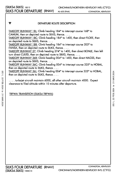 Cincinnati Hebron, KY (KCVG): SILKS FOUR (RNAV) (DP)