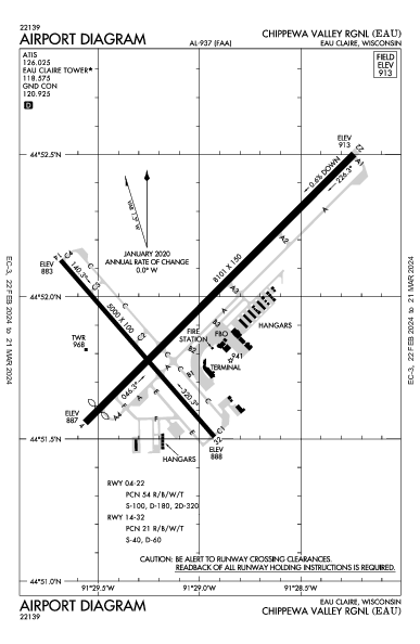 Chippewa Valley Rgnl Eau Claire, WI (KEAU): AIRPORT DIAGRAM (APD)