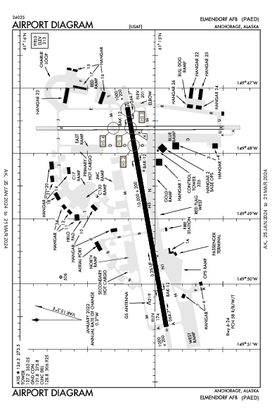 Elmendorf Afb Anchorage, AK (PAED): AIRPORT DIAGRAM (APD)