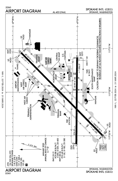 Spokane Spokane, WA (KGEG): AIRPORT DIAGRAM (APD)