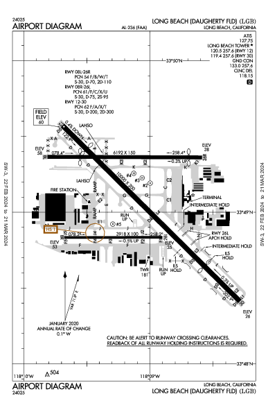 Daugherty Field Long Beach, CA (KLGB): AIRPORT DIAGRAM (APD)