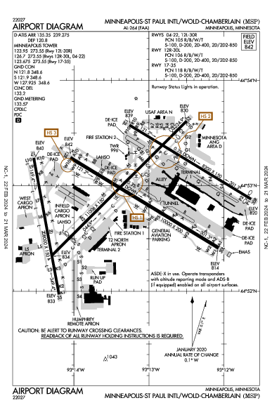Minneapolis/St Paul Intl Minneapolis, MN (KMSP): AIRPORT DIAGRAM (APD)