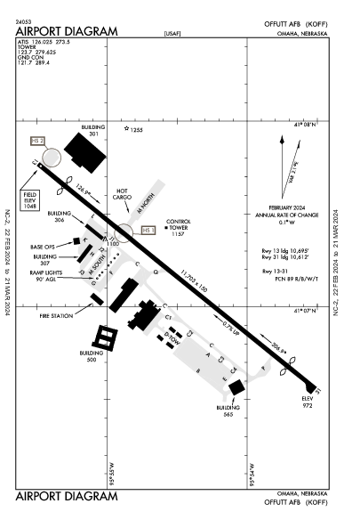 Offutt Afb Omaha, NE (KOFF): AIRPORT DIAGRAM (APD)