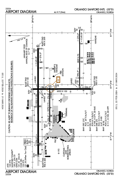 Orlando Sanford Orlando, FL (KSFB): AIRPORT DIAGRAM (APD)